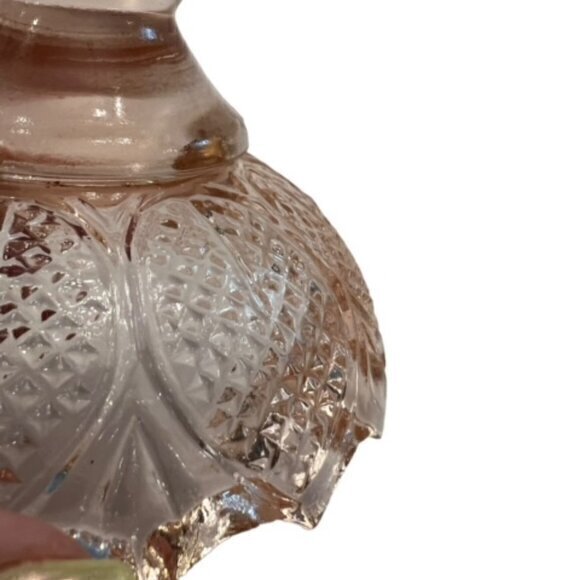 Light Pink Glass CANDY DISH / CANDLE HOLDER Cottagecore Farmhouse 4.5" Tall EUC - Picture 2 of 10